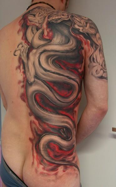 biomechanical half back tattoo | Tattoos by Kali | Flickr